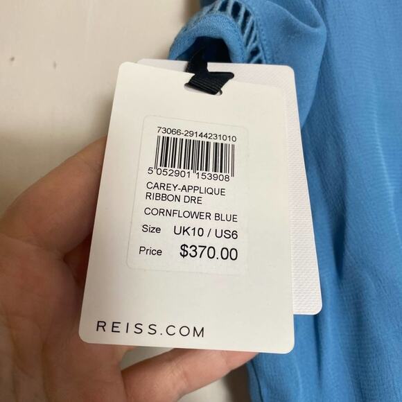 NWT REISS DRESS 6 BLUE COCKTAIL CASUAL WESTERN COUNTRY COASTAL COTTAGECORE - Picture 5 of 15